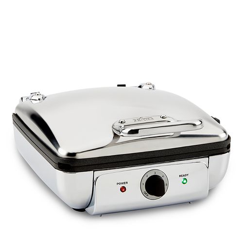 Gourmet Mechanical Stainless Steel Belgian Waffle Maker with Removable Plates