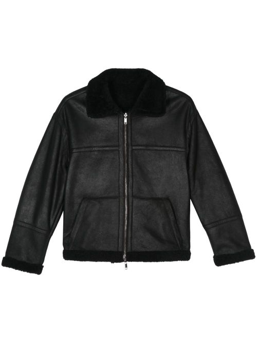 Shearling-trim jacket - Black