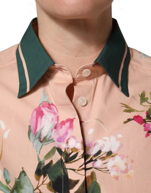 Floral Print Cotton Shirt — Pink