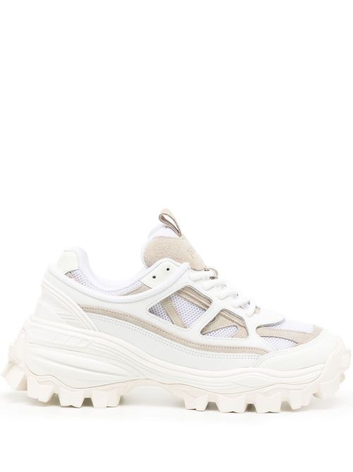 Layered chunky low-top sneakers - White