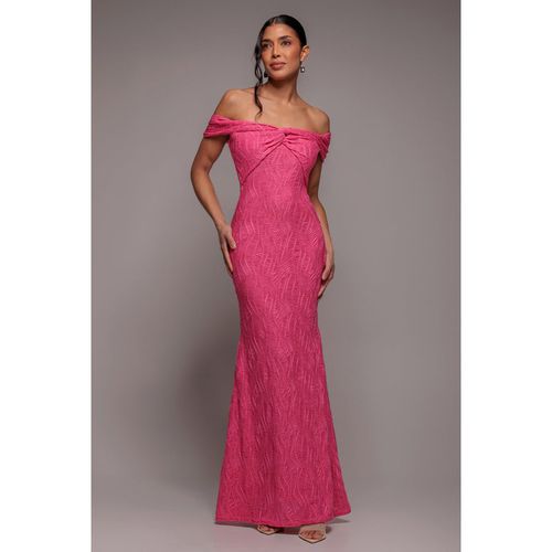 Goddiva Front Knot Twist Maxi Dress - Magenta