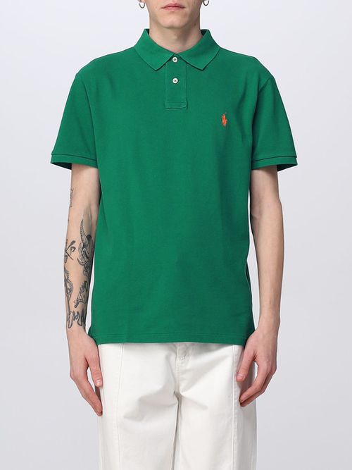 Polo Shirt Men color Grass Green