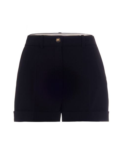 Black Solid Shorts