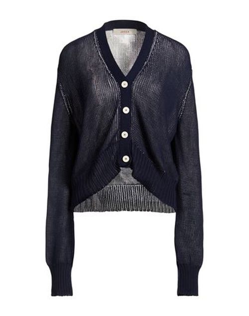 Woman Cardigan Navy Size L Cotton