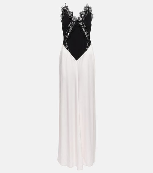 Victoria Beckham Lace-trimmed satin gown