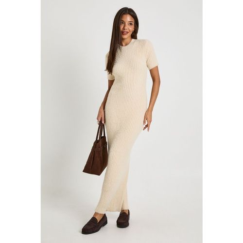 Boohoo Womens Fluffy Yarn Knitted Maxi Dress - Cream - Mediu