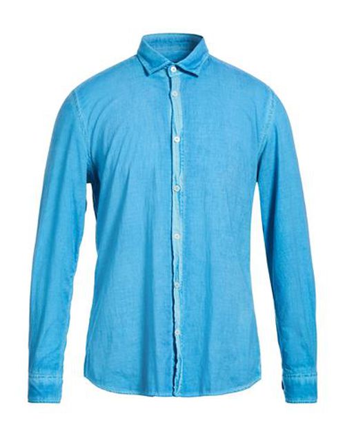 Patrizio Piscaglia Man Shirt Azure Size 15 ½ Cotton