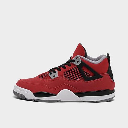 Little Kids Air Retro 4 Basketball Shoes in Fire Red/White/Black