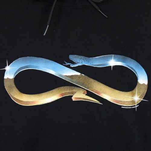 Men's Lightweight Hooded Sweatshirt Desert Logo Hoodie Black