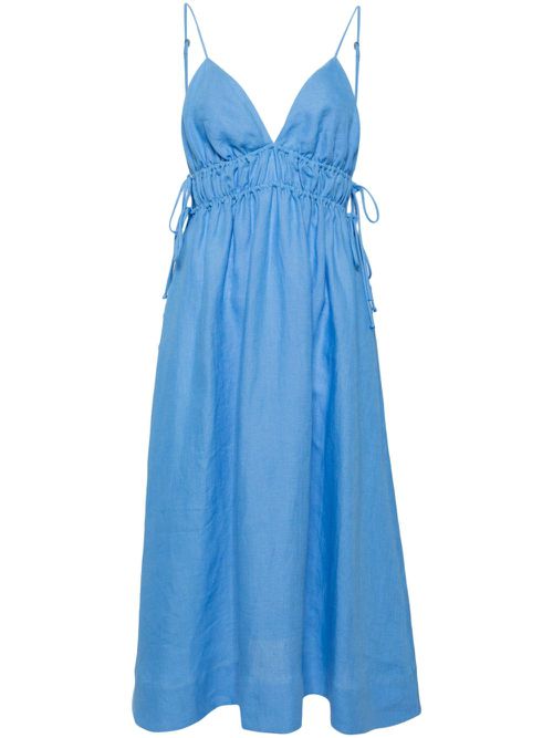 Rita organic linen dress - Blue