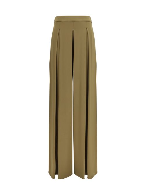 Technical Jersey Wide-Leg Trousers — Beige