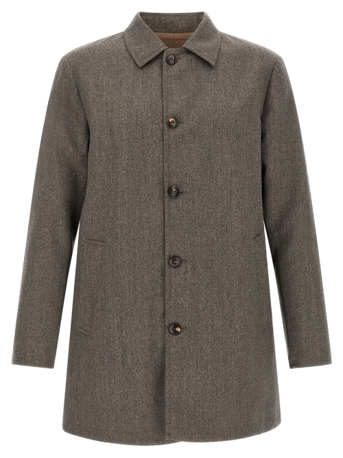Reversible Wool Coat — Brown