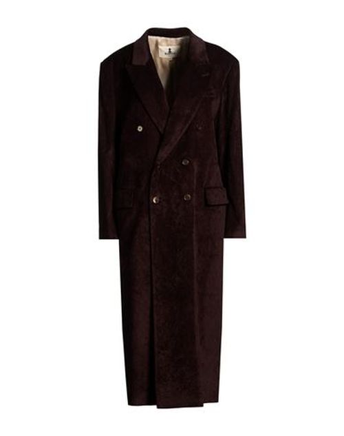 Woman Coat Dark brown Size 2 Cotton, Viscose, Elastane