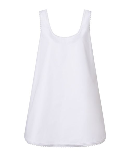 Lace-trimmed cotton poplin minidress