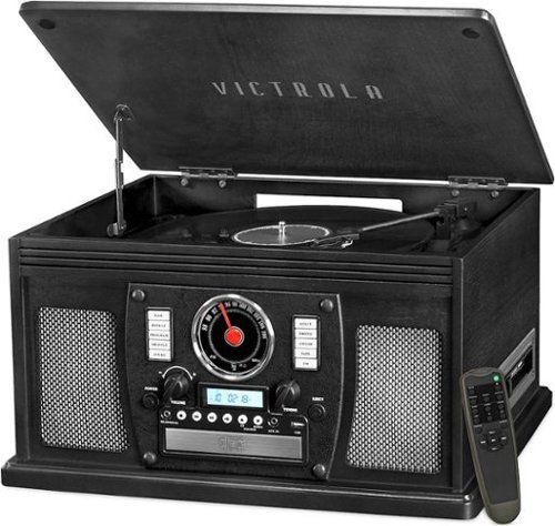 Navigator 8-in-1 Classic Bluetooth Record Player with Turntable - Black