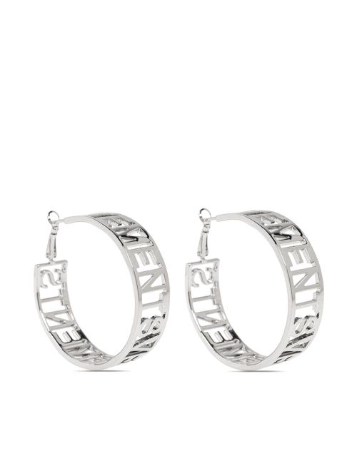 Cut-out logo earrings - Silver