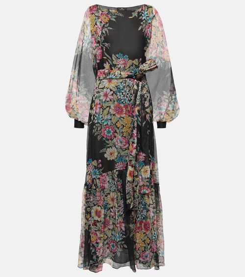 Floral silk gown