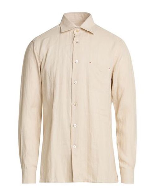 Man Shirt Beige Size 3XL Linen
