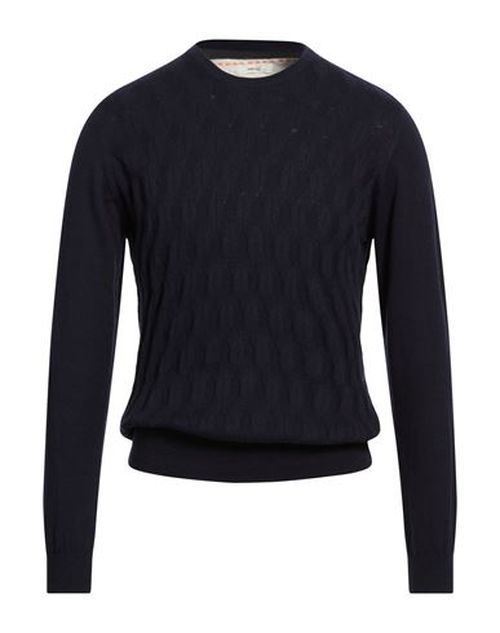 Natural Feeling Man Sweater Midnight blue Size 3XL Cotton, Wool