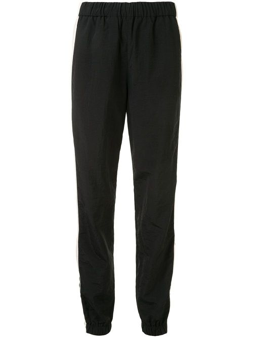Side-zip stripe trackpants - Black