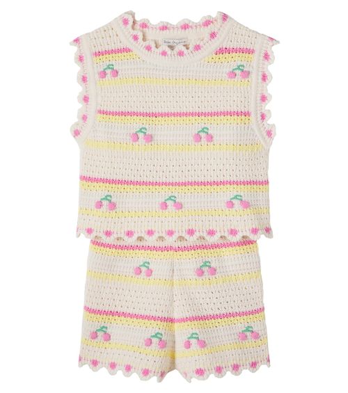 Paloma crochet cotton top and shorts set