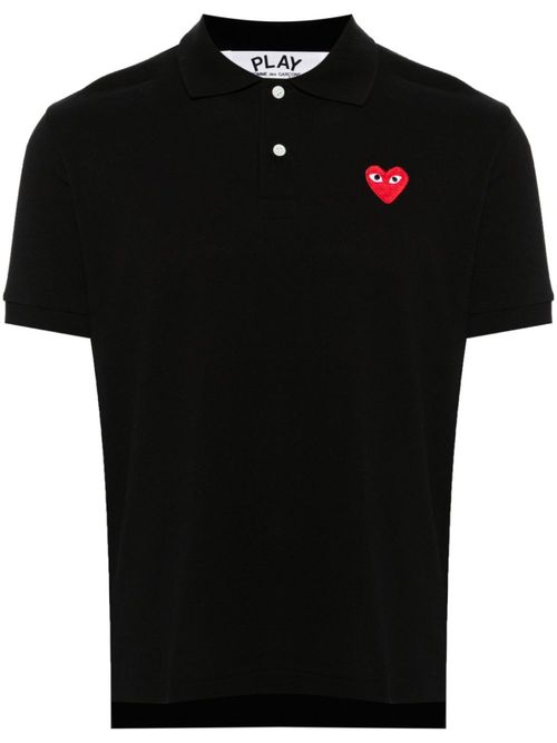 Black Logo Shirt Collar Polo