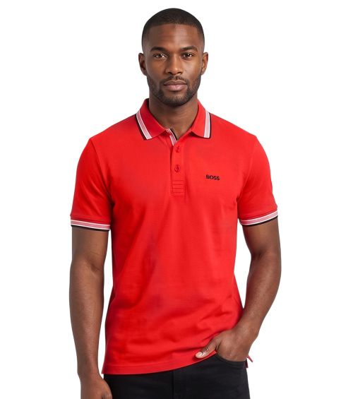 Red Shirt Collar Polos