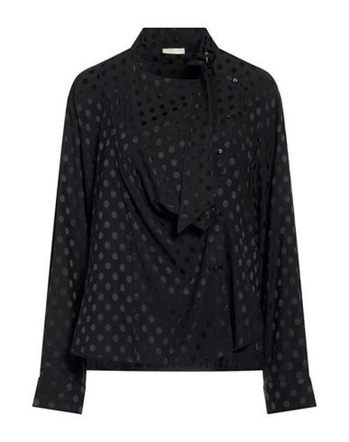 Woman Shirt Black Size 10 Silk, Elastane
