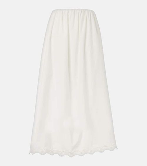 Antoinette embroidered cotton maxi skirt