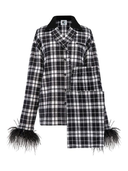 Checked flannel pyjama set - Black