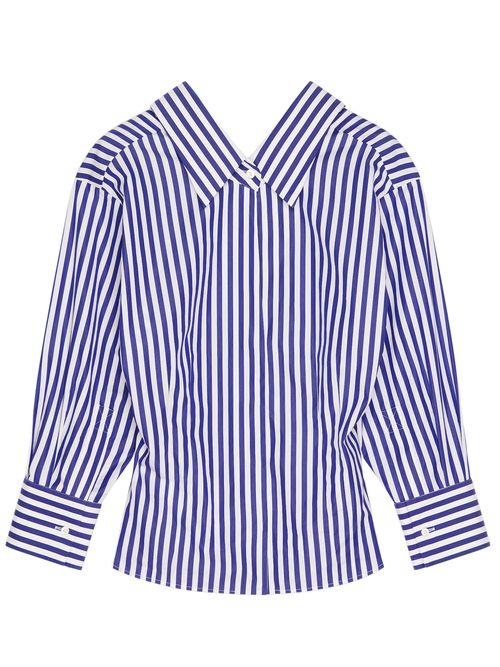 Long-Sleeved Striped Cotton Poplin Shirt - Size 36