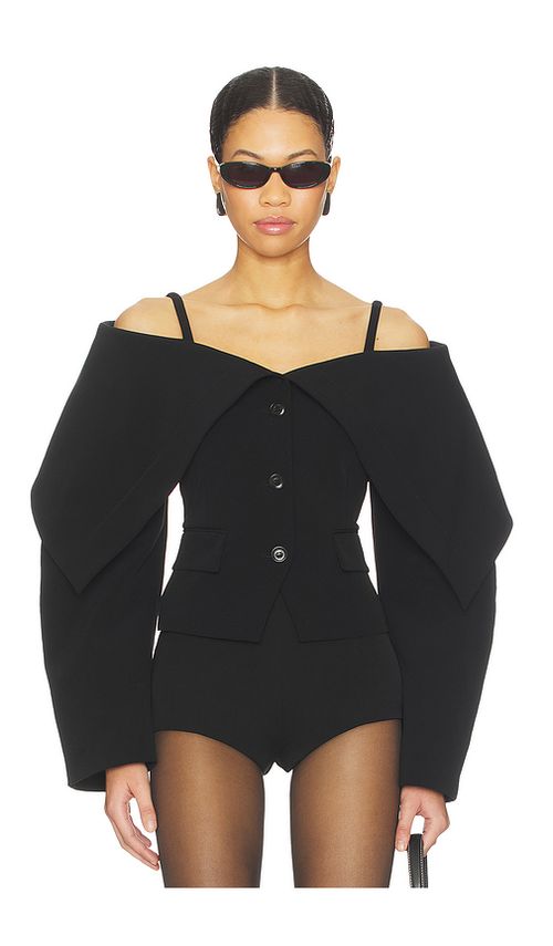 Nanushka Amantha Blazer in Black. L. Also in