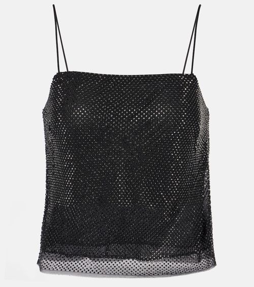 Embellished silk chiffon camisole