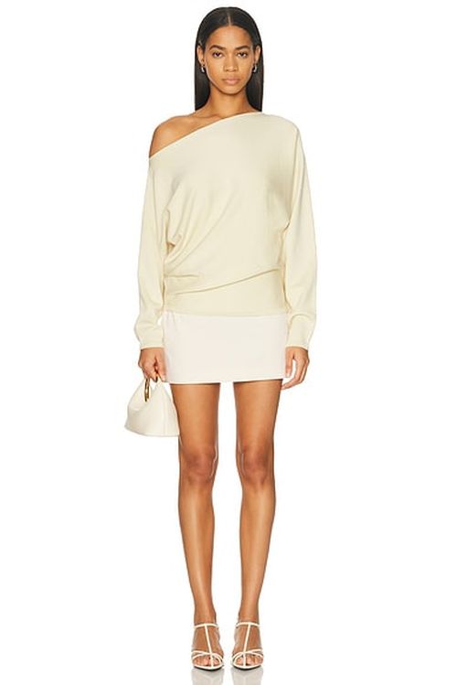 SEROYA Ethel Dress in Shortbread & Eggshell - Yellow, Cream. L also in M, S