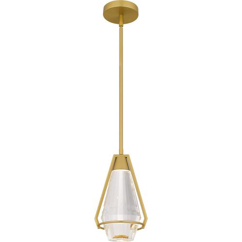 Brushed Gold LED Mini Pendant from the Luca Collection
