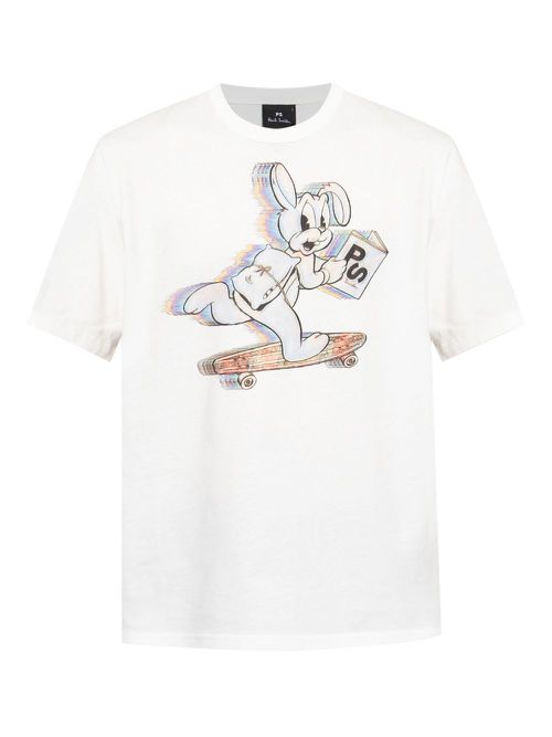 Skate Bunny-print T-shirt - White