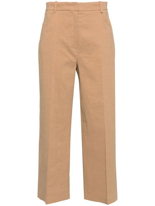 Protesilao linen blend cropped trousers - Brown