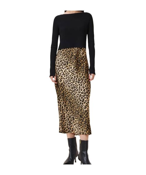 Leopard Printed Off-Shoulder Dress