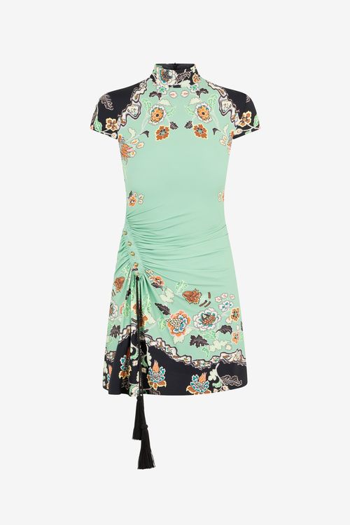 Kimono Print Mini Dress