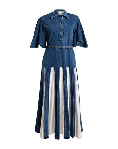 Woman Maxi dress Blue Size L Cotton