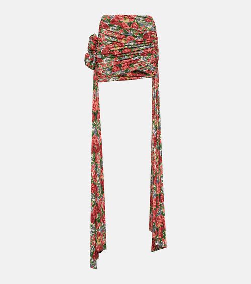 Floral draped miniskirt
