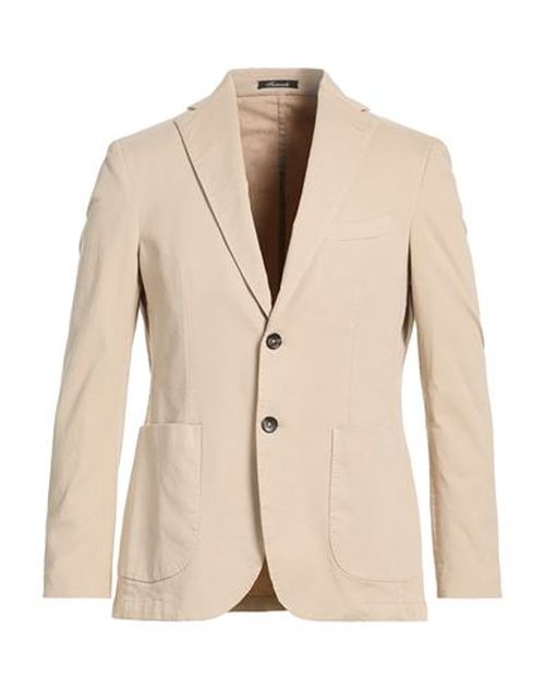 Man Blazer Beige Size 40 Cotton, Elastane