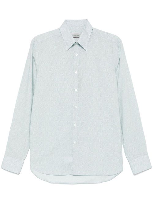 Leaf-print shirt - Blue