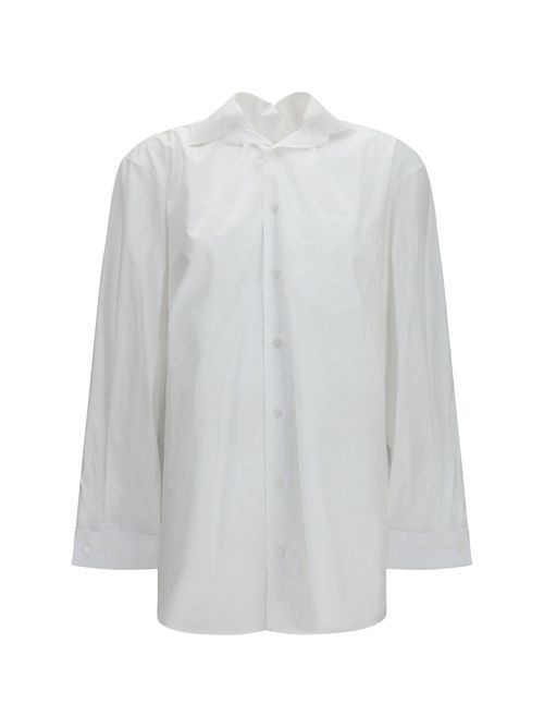 Elasticated Collar Shirt — White