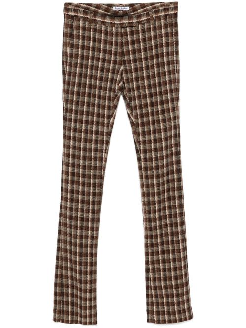 Check pattern trousers - Brown