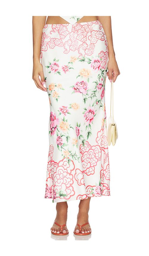 SAU LEE Fiora Skirt in White,Pink. 2. Also , 0, 4, 6, 8