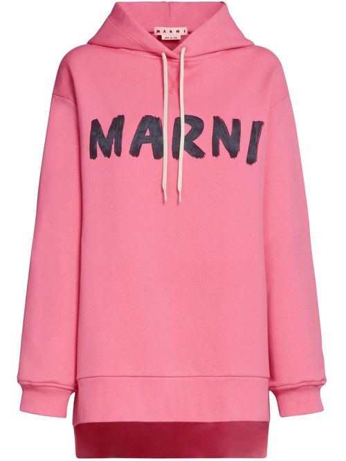 Oversized logo-print hoodie - Pink