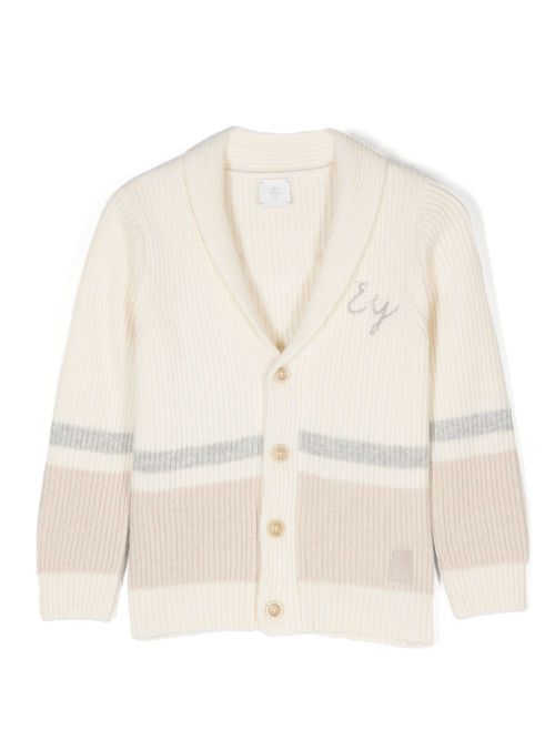 Stripe-detail cardigan - Neutrals