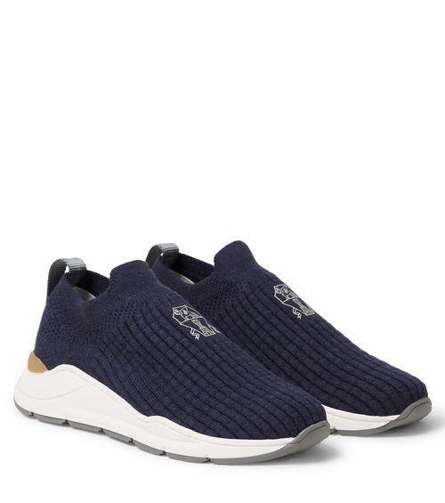Logo knitted slip-on sneakers