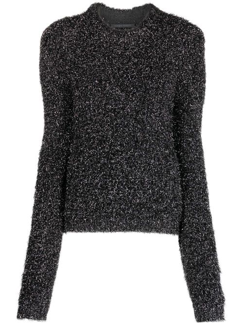 Glitter-detailing jumper - Black